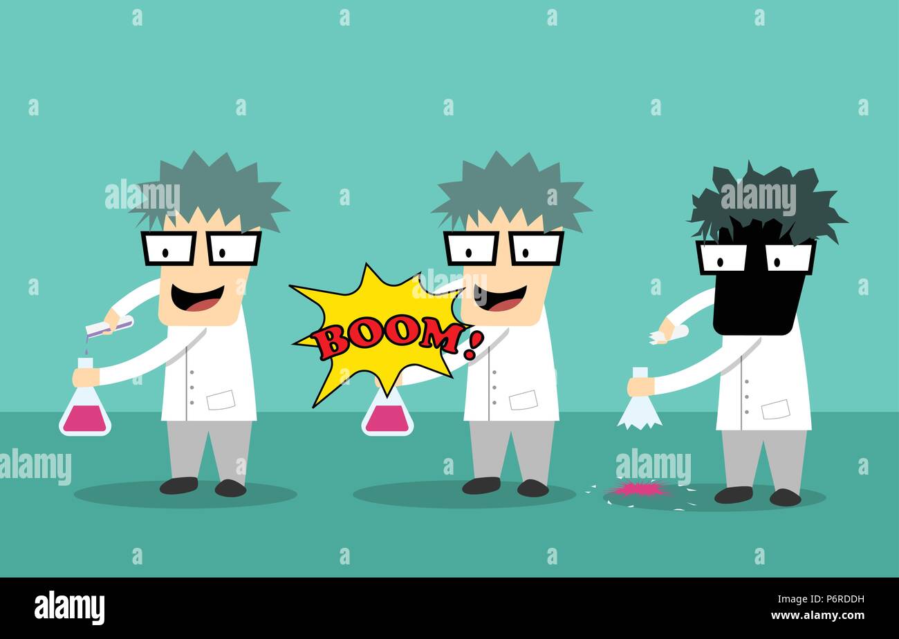 Kid scientifique obtenu à partir de l'accident, l'expérimentation de l'art vectoriel Illustration de Vecteur