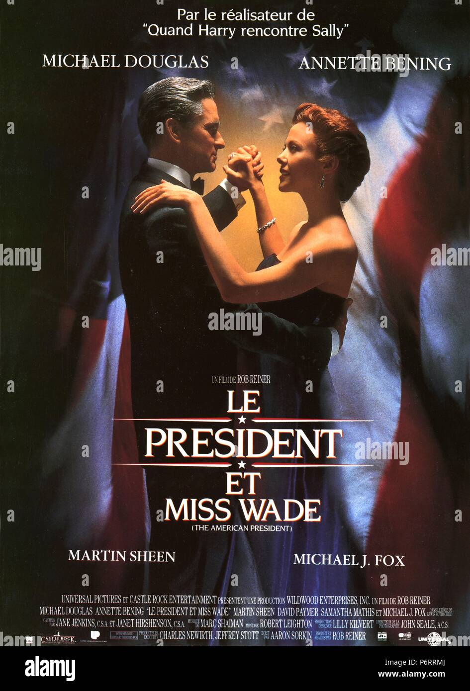 Le Président américain USA Année : 1995 Réalisateur : Rob Reiner Michael Douglas, Annette Bening Poster (Fr) Banque D'Images