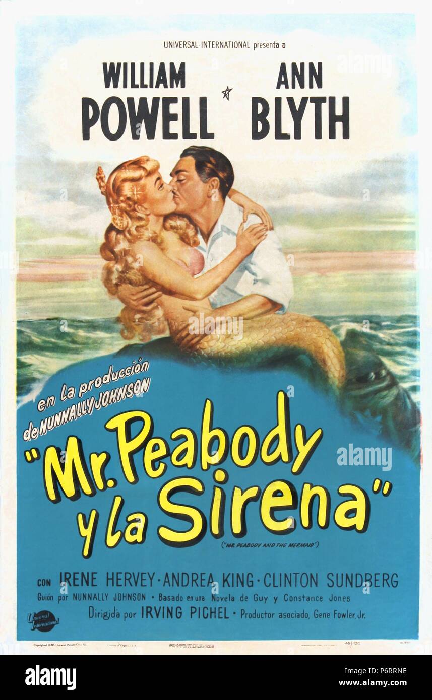 M. Peabody et la sirène Année : 1948 USA Réalisateur : Irving Pichel Ann Blyth, William Powell Poster (Sp) Banque D'Images