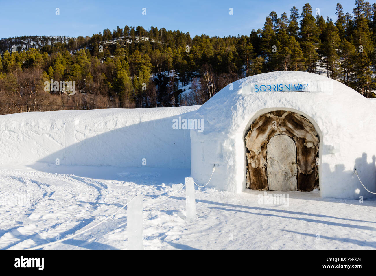 Igloo Hotel (Hôtel de Glace) près d'Alta, Norvège Banque D'Images