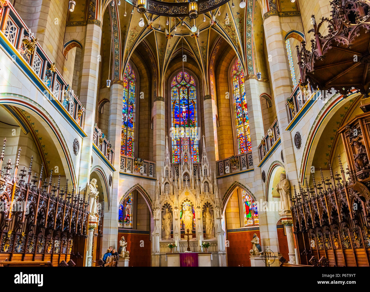 Blocage de choeur, tous les saints de l'église du château du Château Schloßkirche Lutherstadt Wittenberg en Allemagne. Où Luther posté 95 1517 thèse protestante départ Bfer Banque D'Images