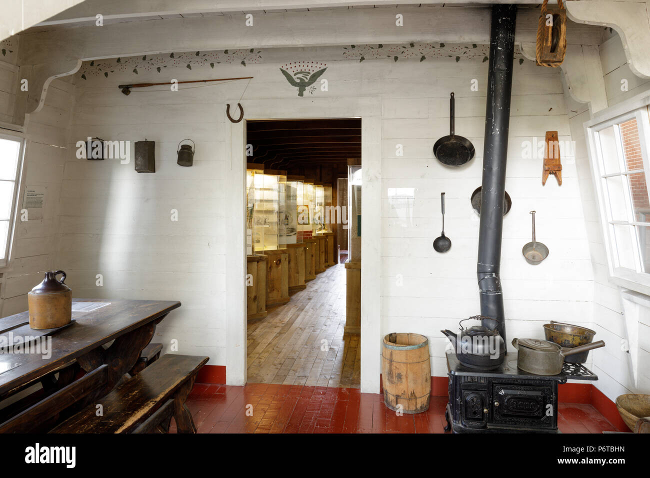 Syracuse, New York : l'intérieur de l'Erie Canal Museum. Il est logé dans le weighlock building, 1850. Banque D'Images