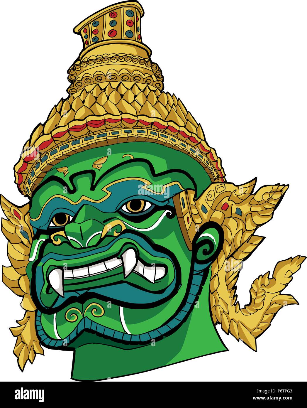 Démon thaïlandais Green Illustration de Vecteur