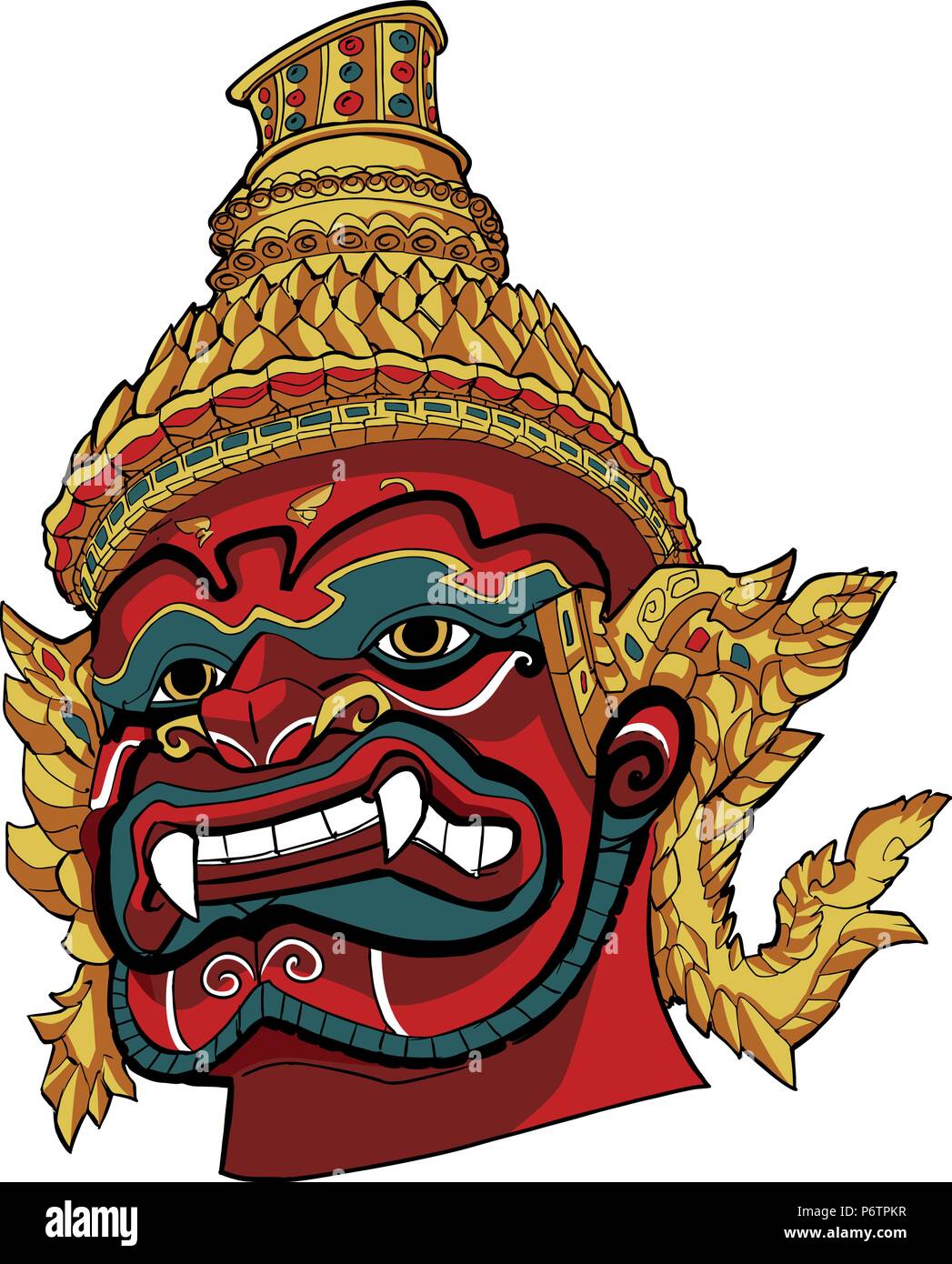 Rouge démon thaïlandais Illustration de Vecteur