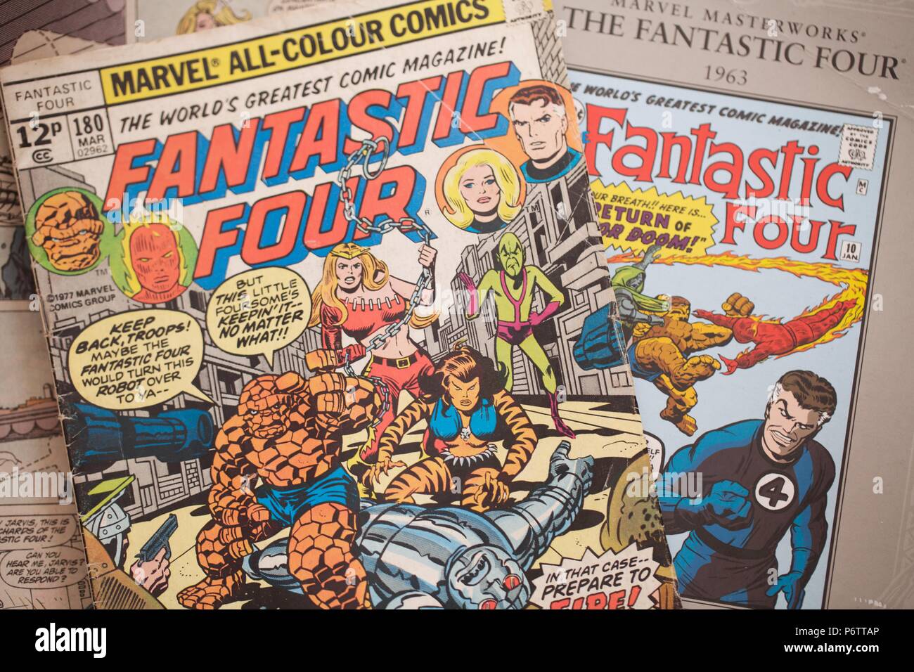 Les 4 Fantastiques et le couvre de comics publiée par Marvel Comics. Banque D'Images