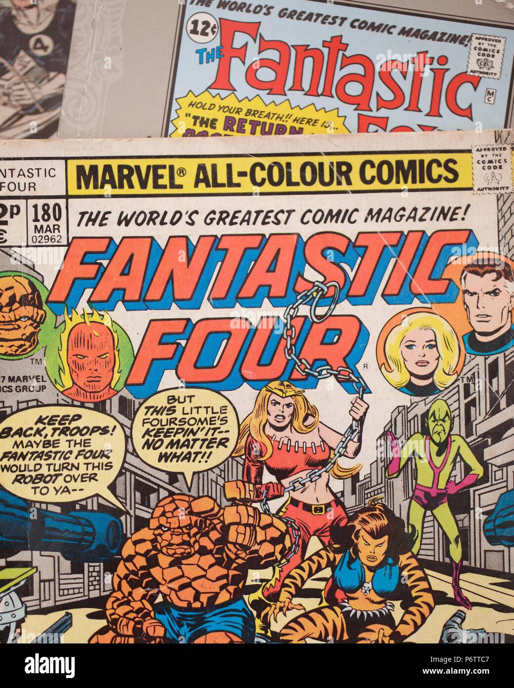 Les 4 Fantastiques et le couvre de comics publiée par Marvel Comics. Banque D'Images
