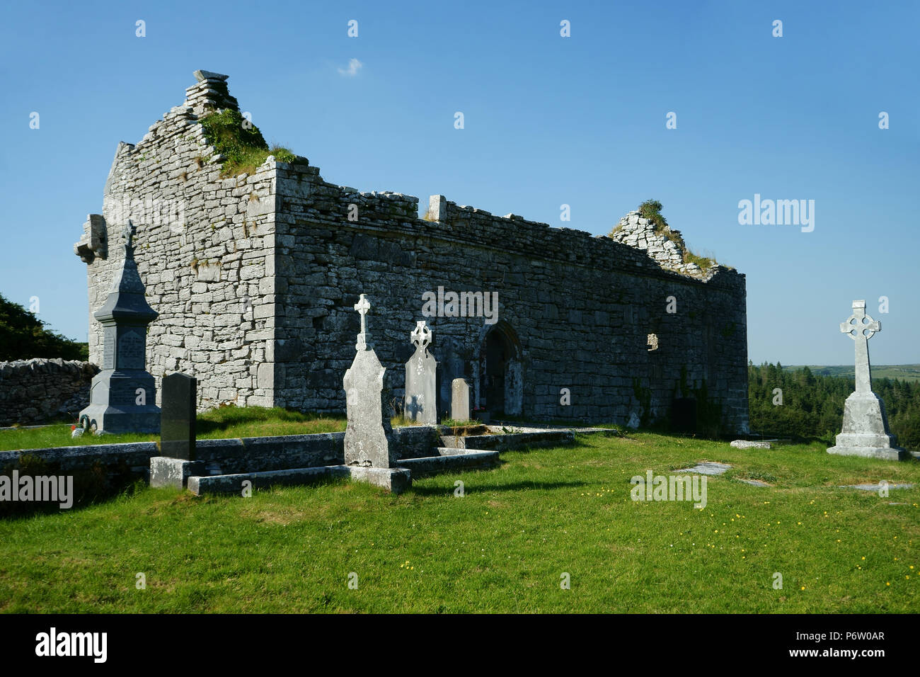 Carran église, Templecronan, 12ème siècle, le Burren, comté de Clare, Irlande Banque D'Images