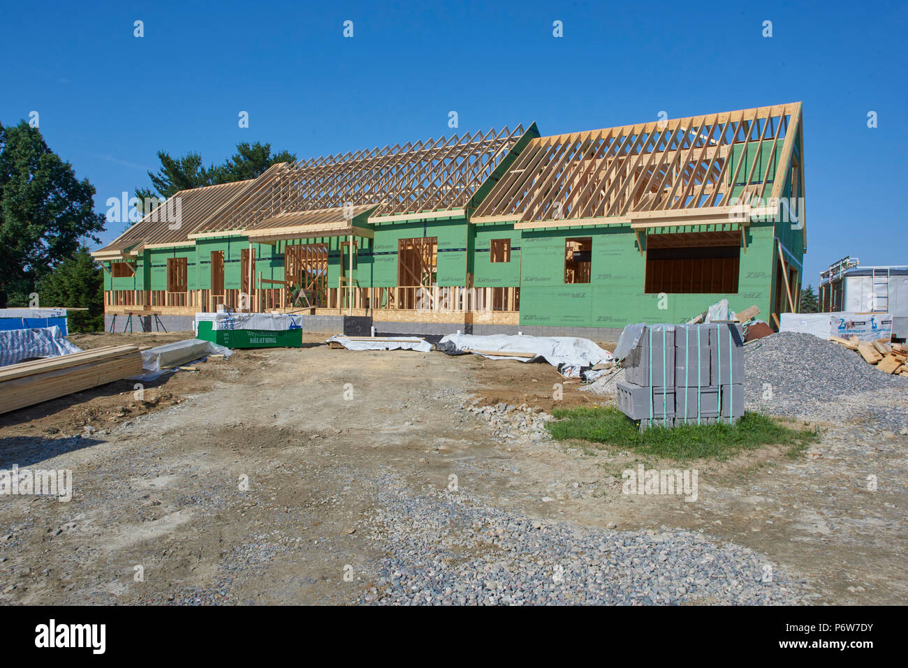 Accueil résidentiel en construction à Solon, Ohio USA Banque D'Images