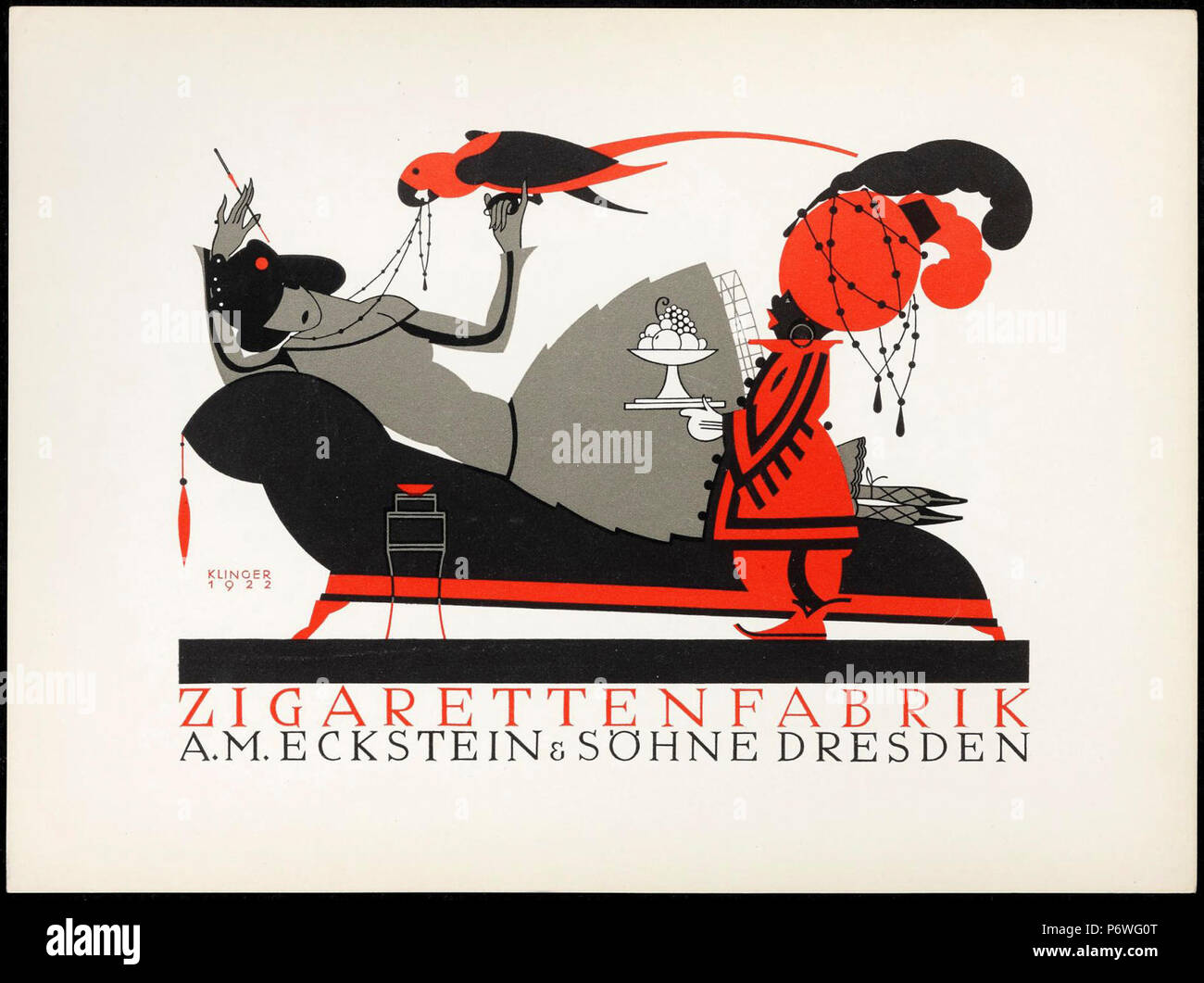 1922 Julius Klinger Plakat Zigarettenfabrik A. M. Eckstein & Söhne Dresde. Banque D'Images