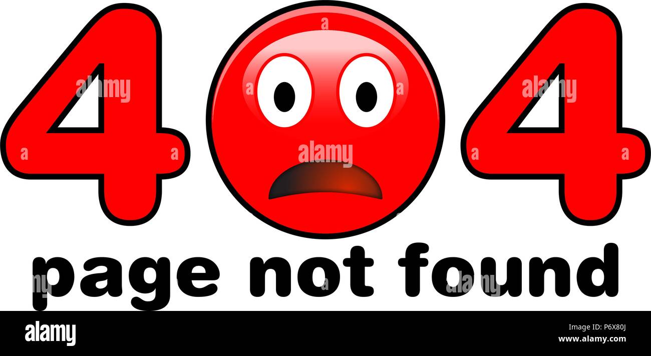 404 Page non trouvée l'illustration. Triste visage rouge emoji, au lieu du nombre zéro, avec la zone de texte en dessous. Illustration de Vecteur