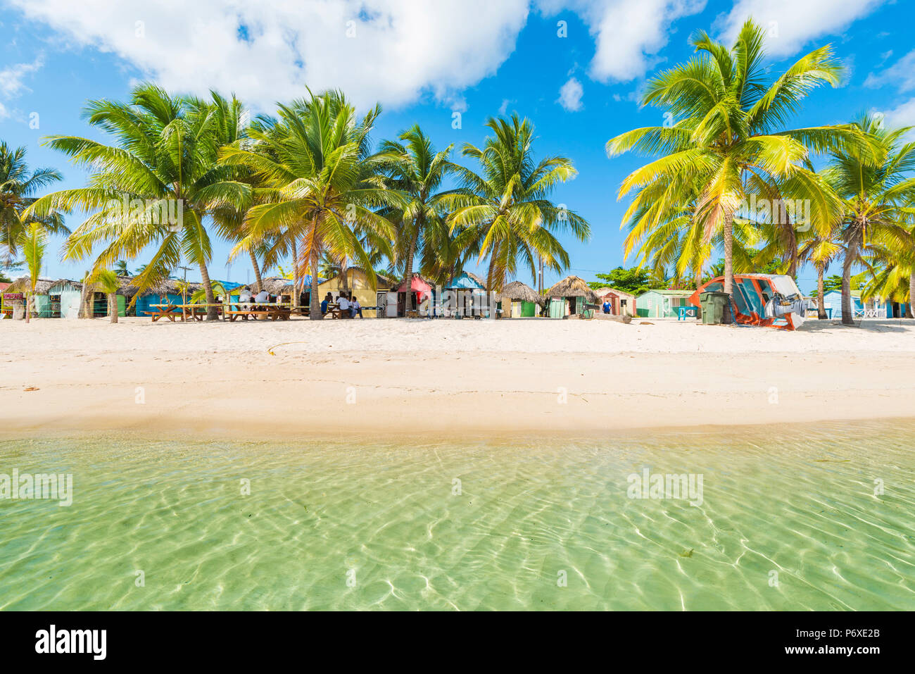 Juan Mano, l'île de Saona, à l'Est Parc National (Parque Nacional del Este), la République dominicaine, la mer des Caraïbes. Banque D'Images