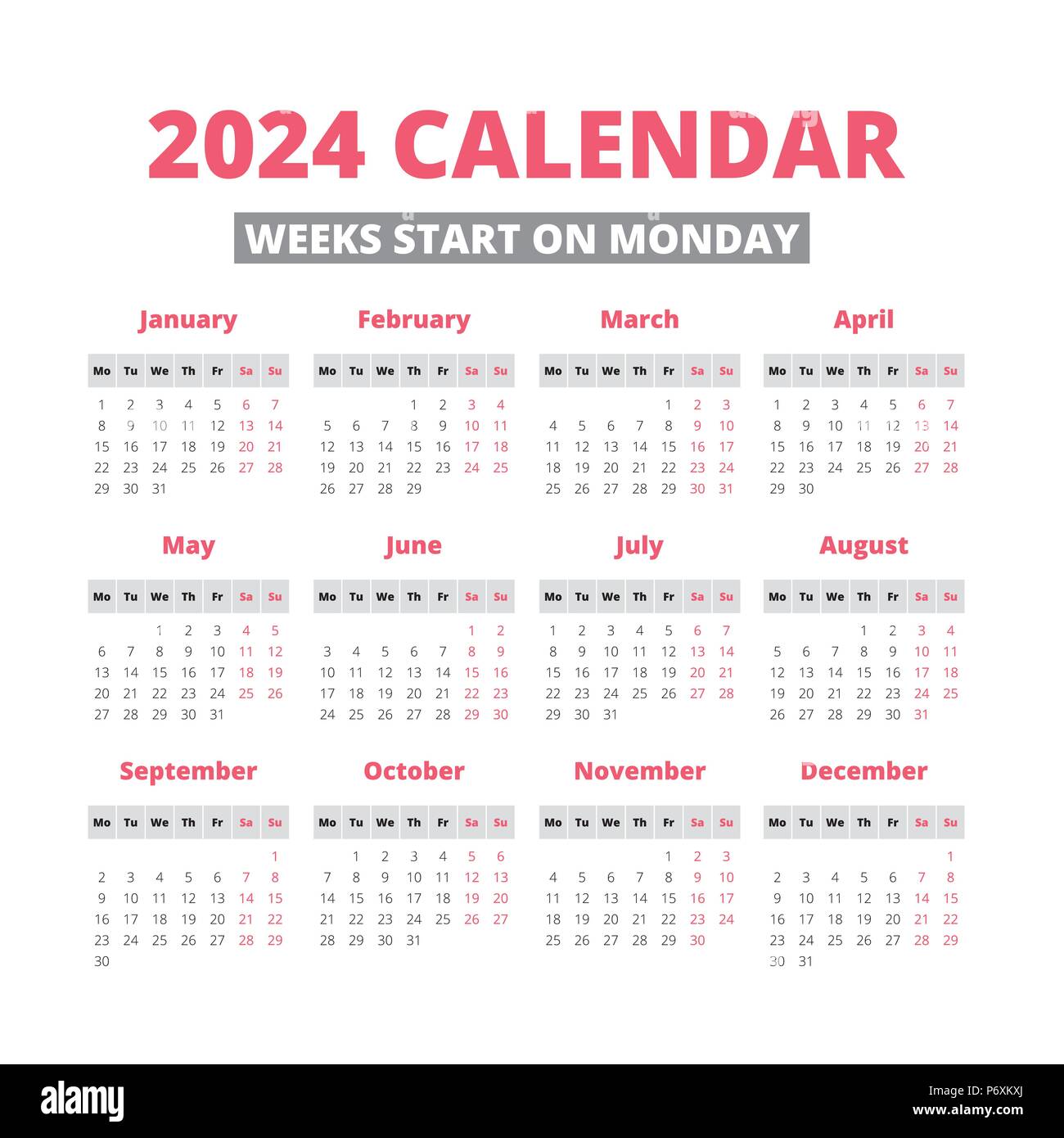 2024 calendrier Banque de photographies et d’images à haute résolution