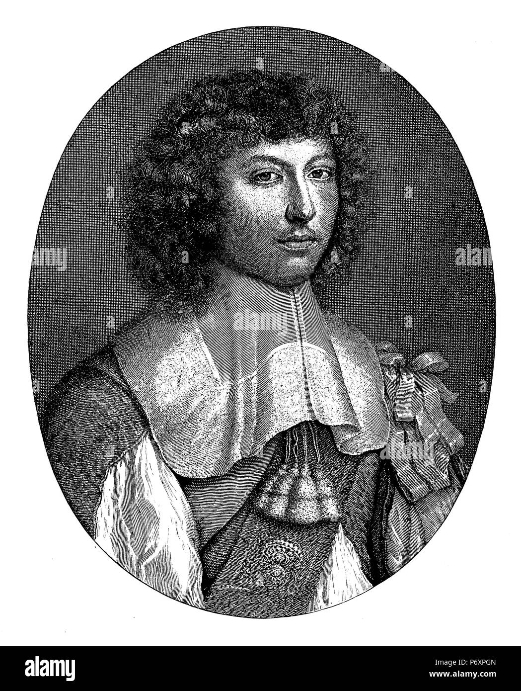Louis XIV, roi de France. D'après une peinture par W. Baillant gravé par B. van Schuppen, Banque D'Images