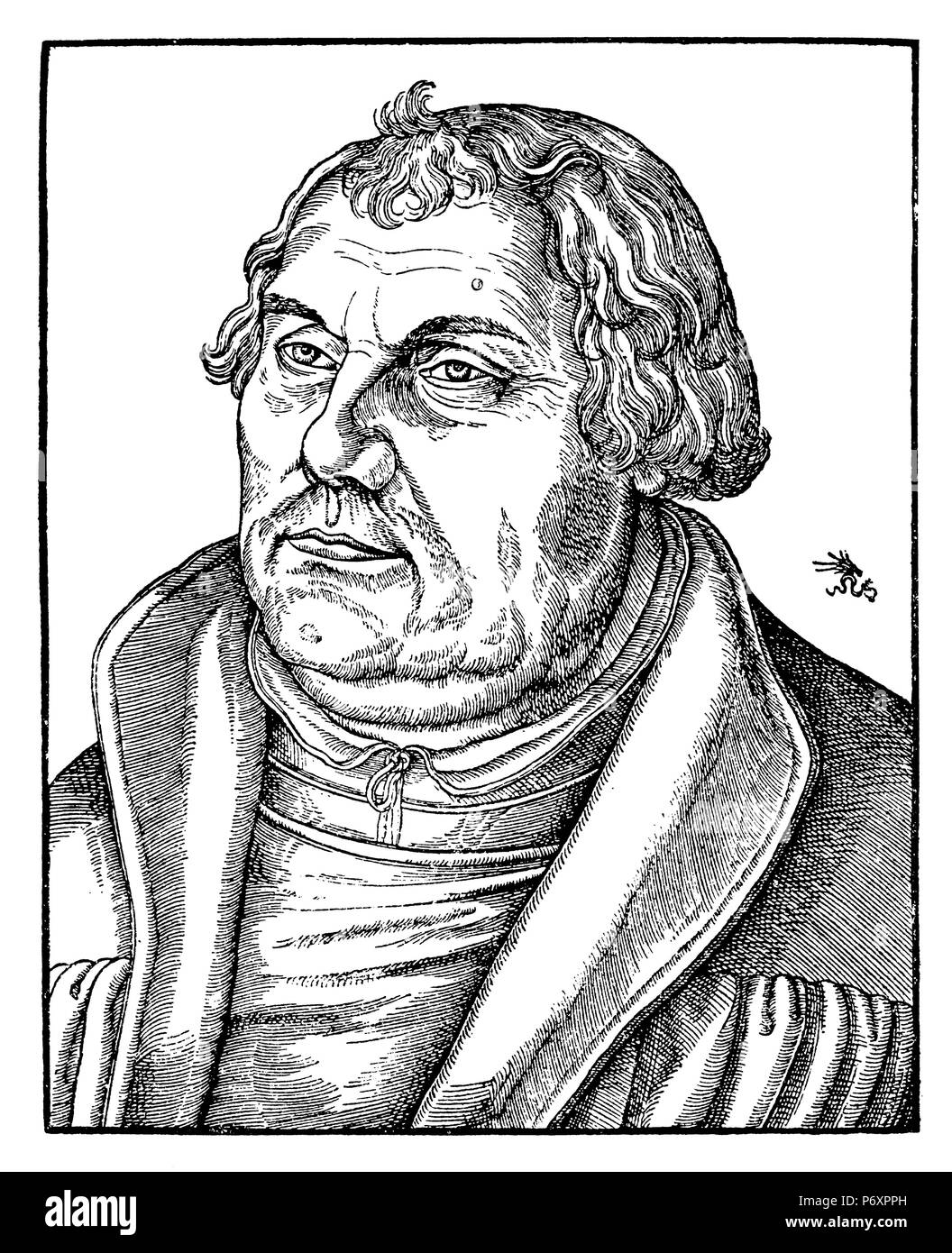 Luther, Martin (1483-1546), réformateur allemand. Après une gravure sur bois à partir de 1551, 1895 Banque D'Images