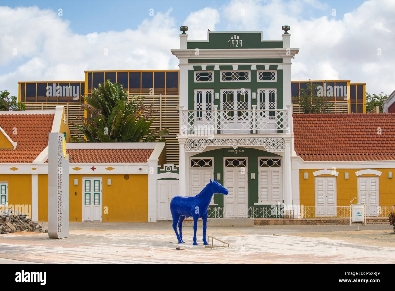 Caraïbes, Antilles néerlandaises, Aruba, Oranjestad, le Musée Archéologique National Banque D'Images