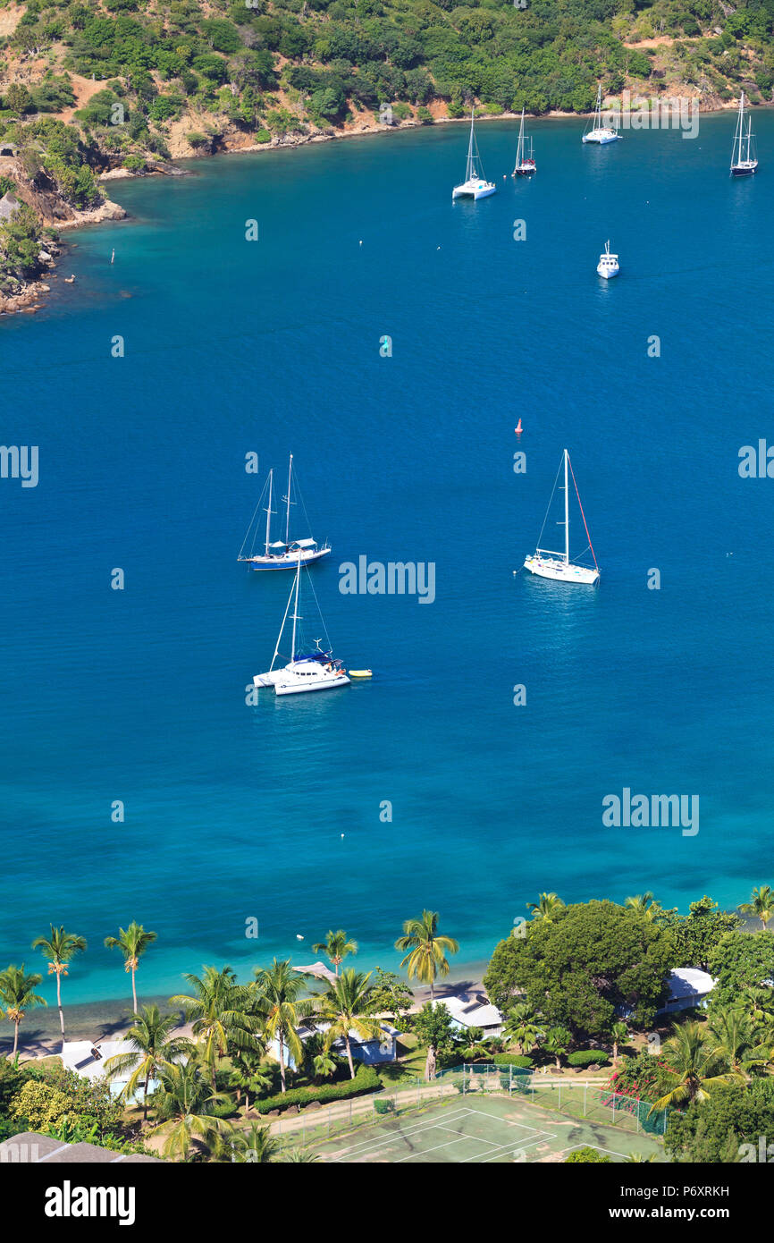 Caraïbes, Antigua-et-Barbuda English Harbour de Shirley's Heights Banque D'Images