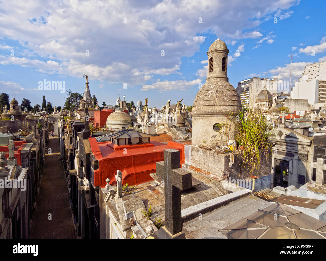 Argentine, Province de Buenos Aires, Ville de Buenos Aires, Elevated view de la Recoleta Cemetery. Banque D'Images