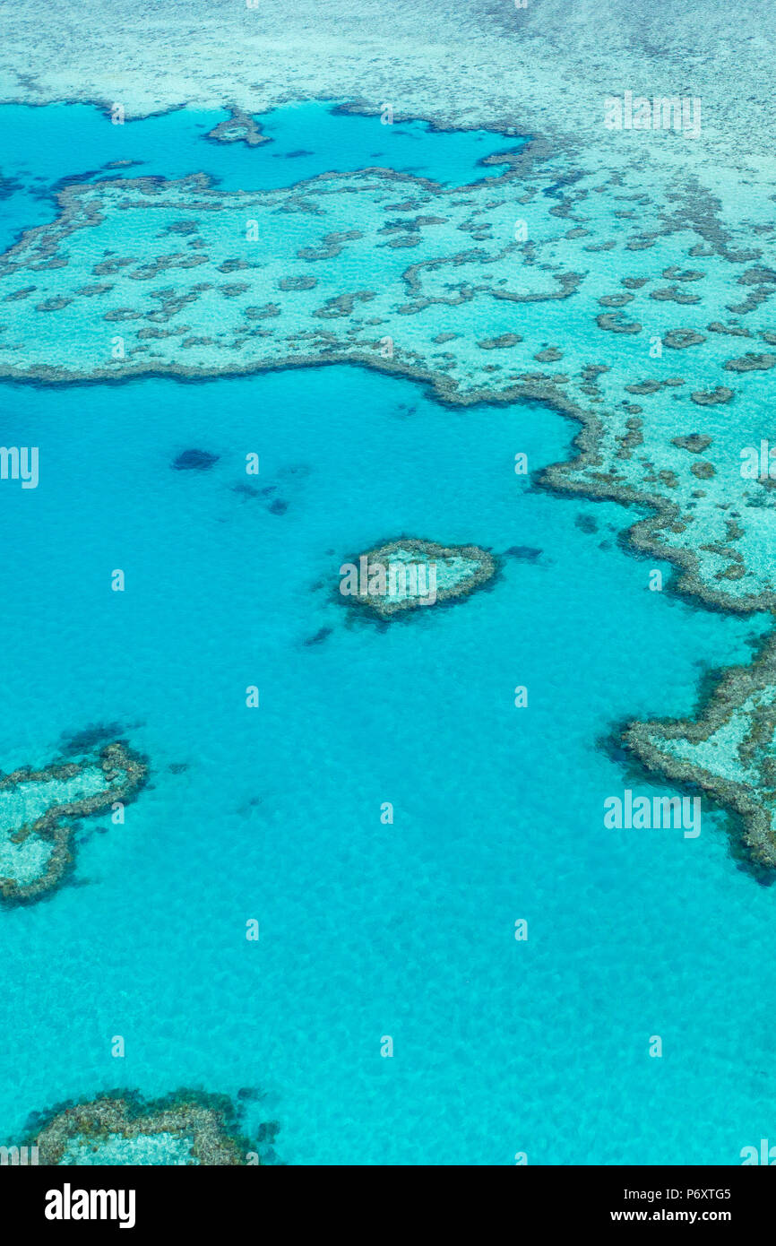 Coeur de corail de la Grande Barrière de Corail à partir de ci-dessus,  Queensland, Australie Photo Stock - Alamy