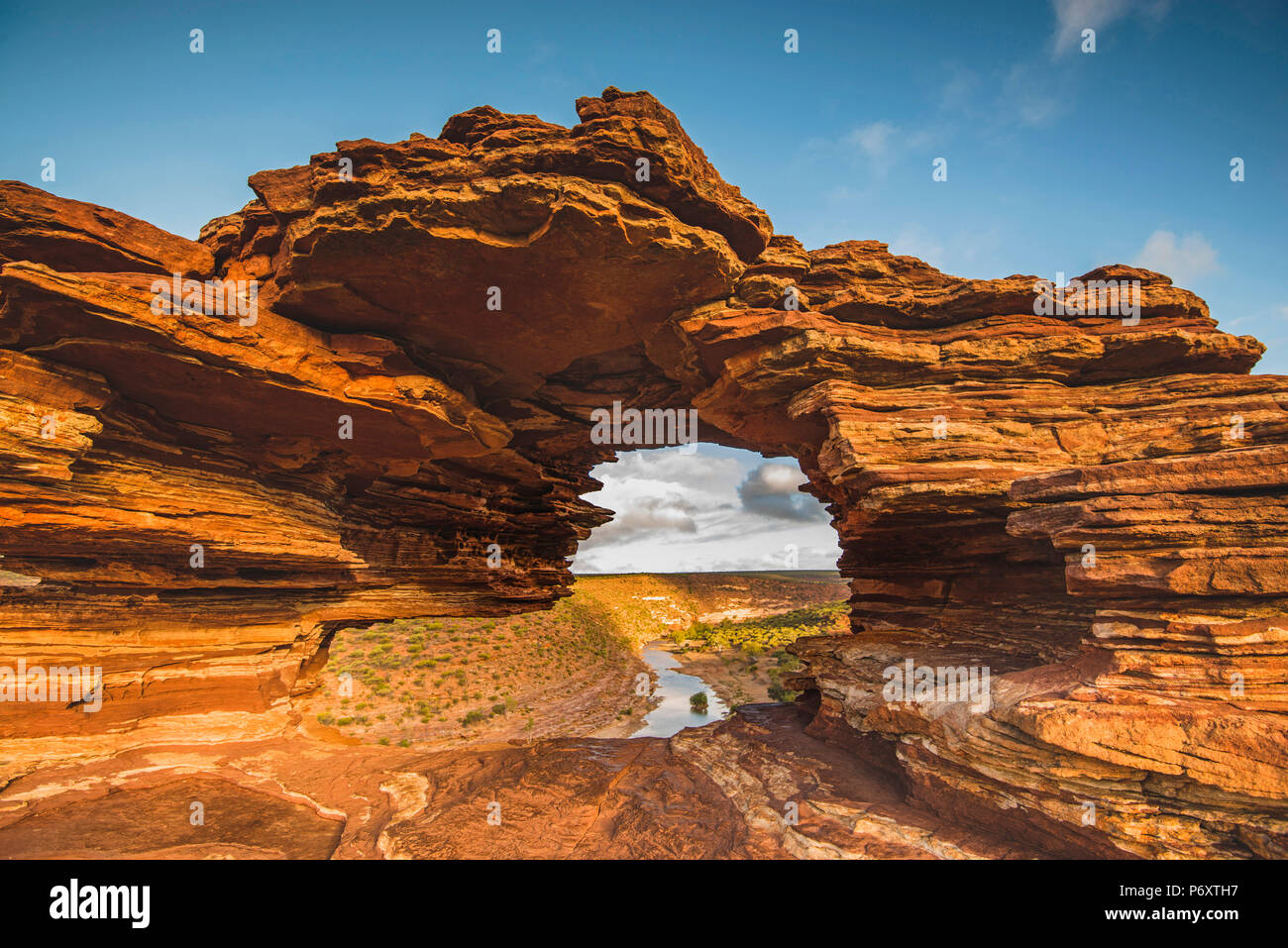 Parc national de Kalbarri, Kalbarri, Australie occidentale, Australie. La fenêtre de nature populaire et l'observation de la gorge de la rivière Murchison. Banque D'Images