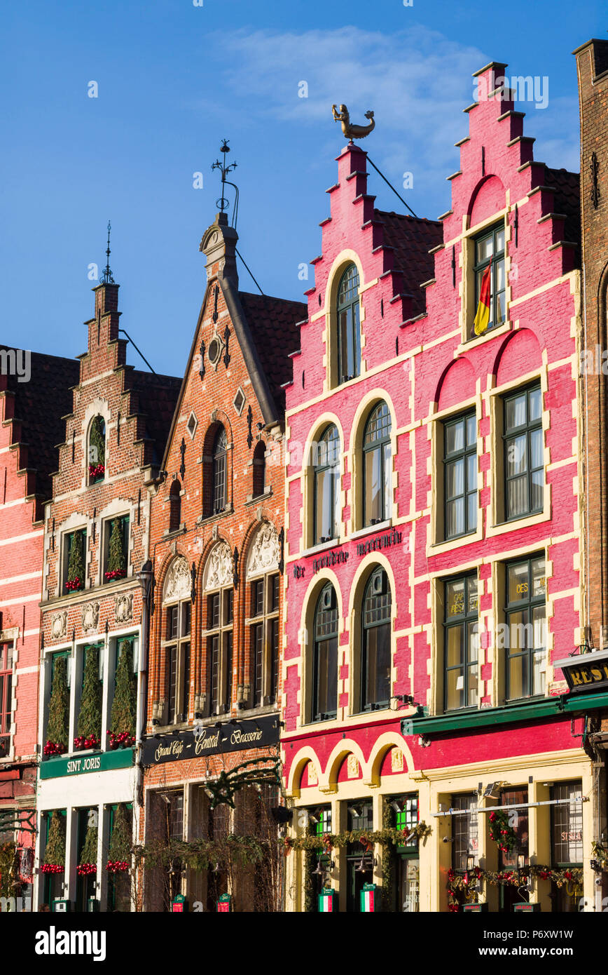 Belgique, Bruges, le Markt, la place du marché bâtiments Banque D'Images