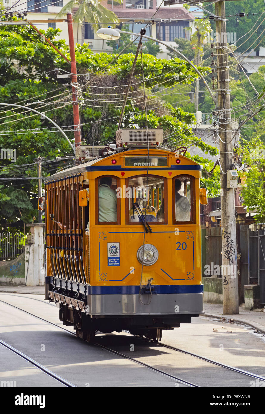 Brésil, Rio de Janeiro, le tramway de Santa Teresa. Banque D'Images