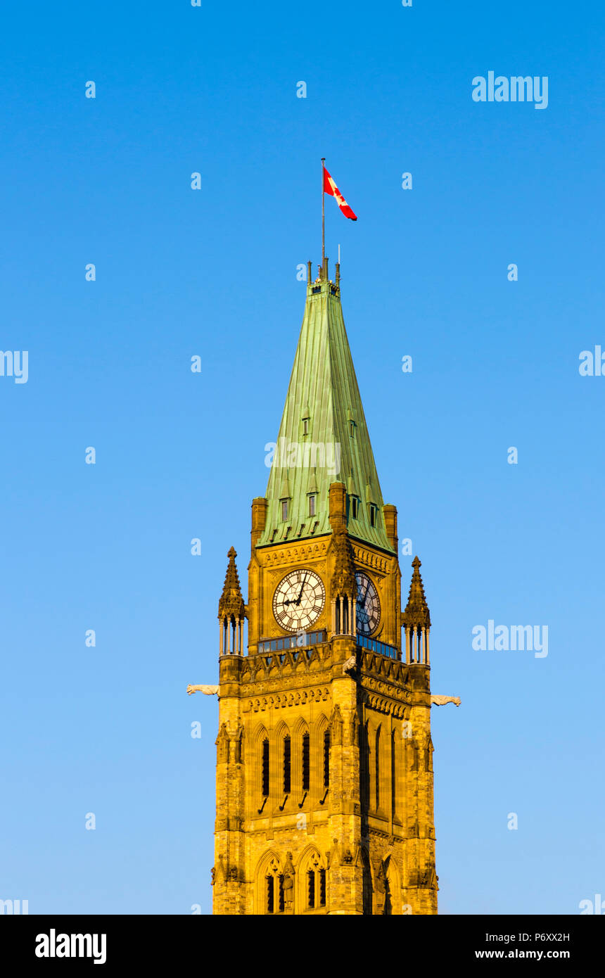 Le Canada, l'Ontario, Ottawa, Parlement du Canada, Édifice du Centre, la Tour de la paix Banque D'Images