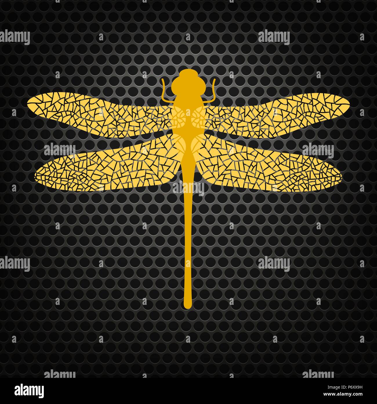 Stilized couleur libellule. Conception de logo d'insectes. Aeschna Viridis Illustration de Vecteur