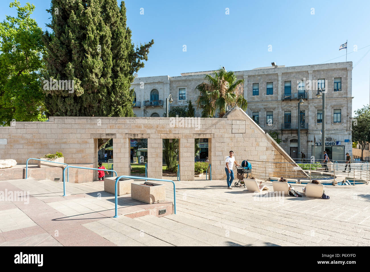 Israël, Jérusalem - 24 juin 2018 : square Safra Banque D'Images