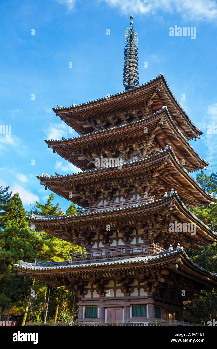 Le Japon, Kyoto, Temple Daigoji, Goju-no-to pagoda Banque D'Images