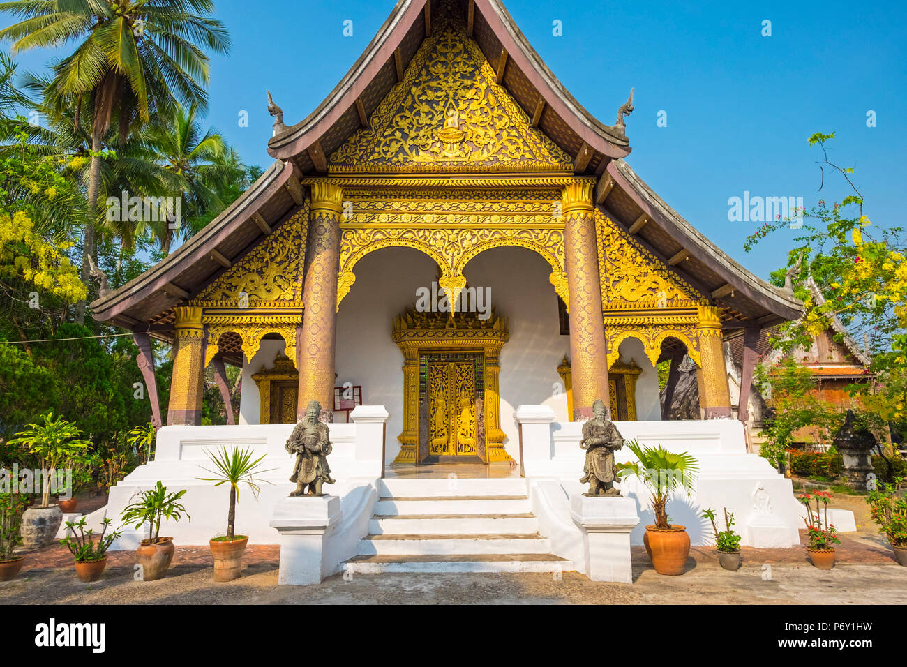 Temple Bouddhique Wat Choumkhong, Luang Prabang, Laos, Province Louangphabang Banque D'Images