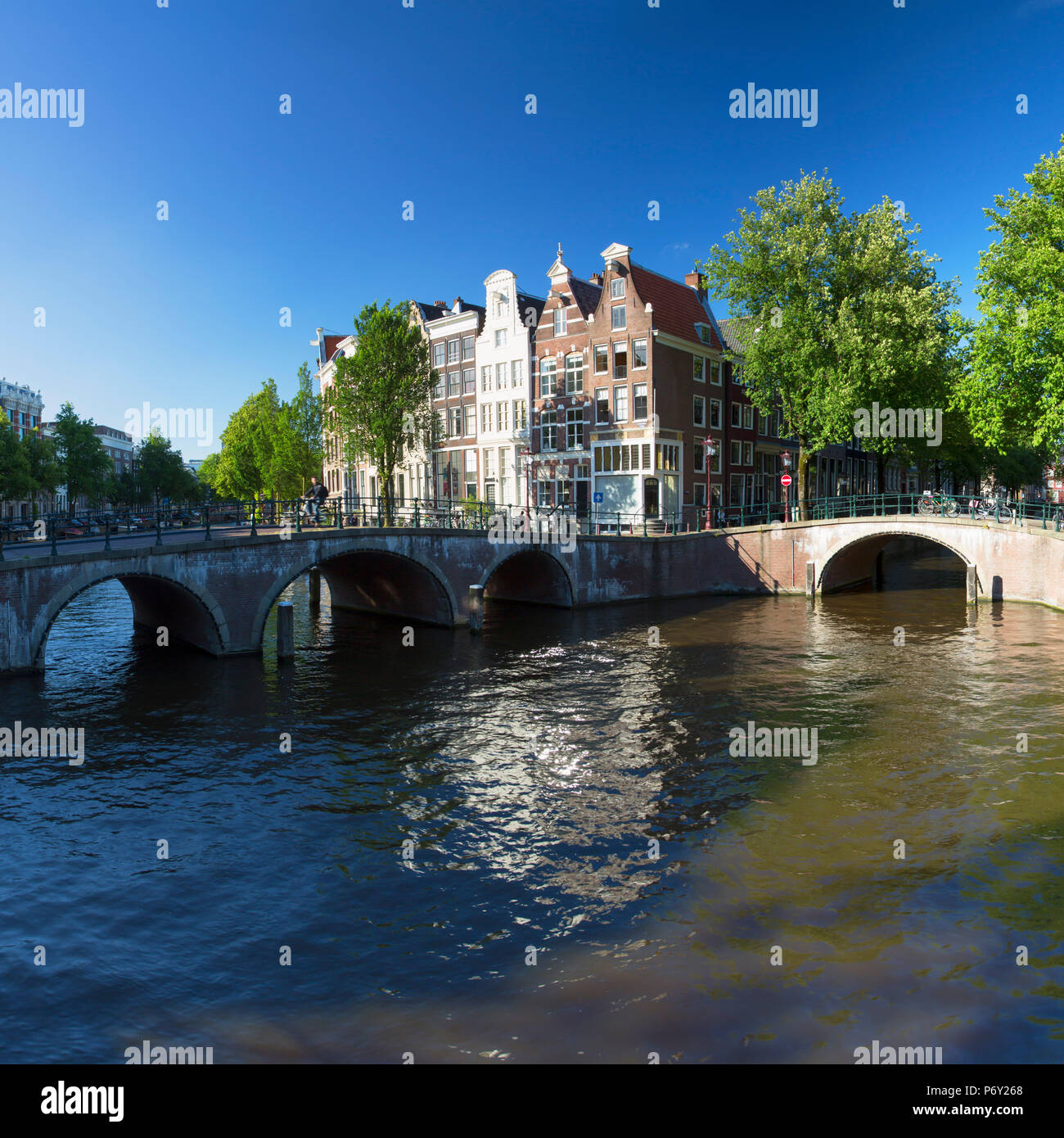 Canal Prinsengracht, Amsterdam, Pays-Bas Banque D'Images