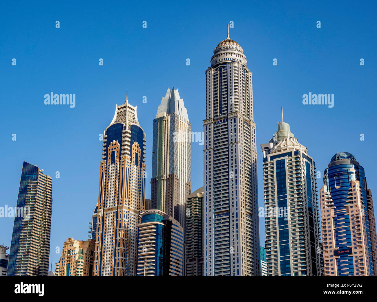 La Marina de Dubaï, Dubaï, Émirats Arabes Unis Banque D'Images