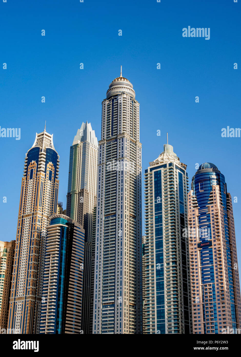 La Marina de Dubaï, Dubaï, Émirats Arabes Unis Banque D'Images