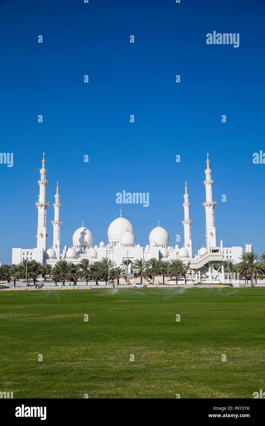 Emirats arabes unis, Abu Dhabi, la Grande Mosquée Sheikh Zayed Banque D'Images