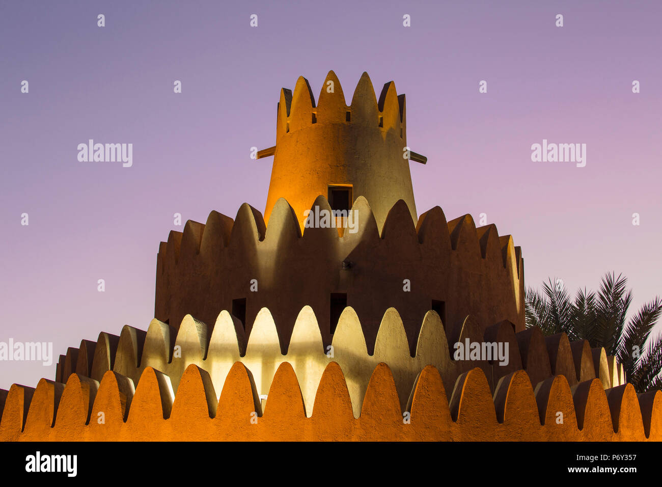 Emirats arabes unis, Abu Dhabi, Al Ain, Al Ain Palace Museum, ancienne maison de la fin de l'éau fondateur, Cheikh Zayed Bin Sultan Al Nahyan Banque D'Images