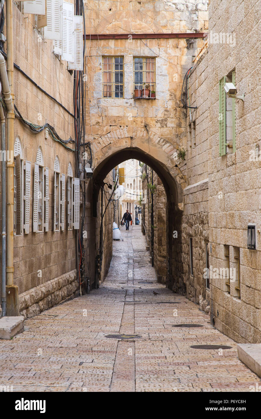 Israël, Jérusalem, rue pavée, dans le Quartier Juif Banque D'Images
