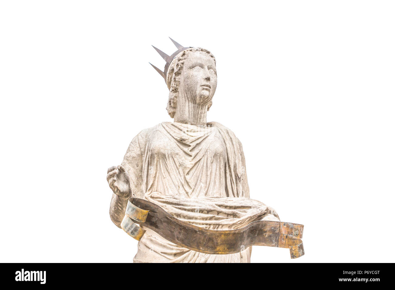 La Statue de Vérone Italie Ville / La Statue isolé sur fond blanc Banque D'Images