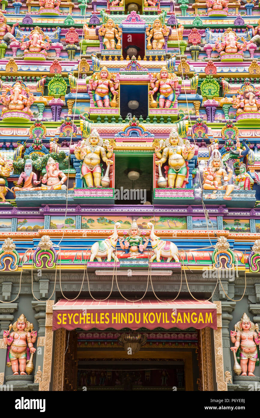 Temple Hindou, Victoria, Mahe, Seychelles Banque D'Images