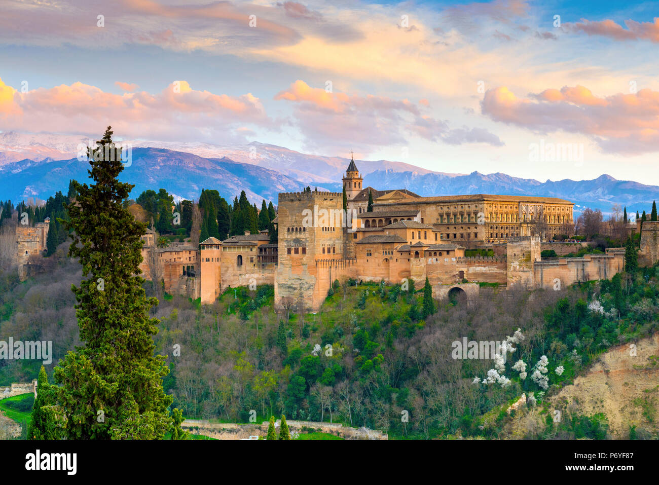 Espagne, Andalousie, Grenade, Alhambra Palace Banque D'Images