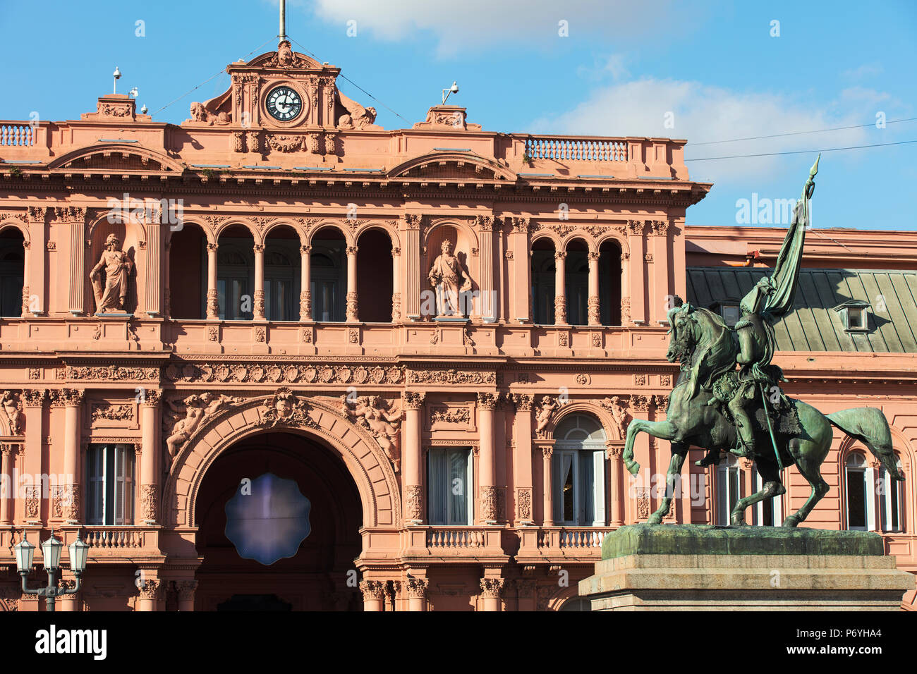 Détail de la 'Casa Rosada', executive mansion et bureau du président de l'Argentine. Monserrat, Buenos Aires, Argentine. Banque D'Images