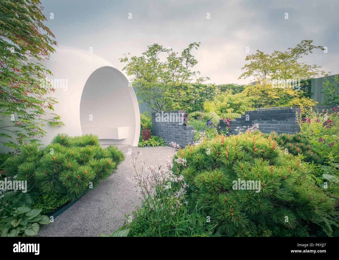 Le chérubin le jardin au Chelsea Flower Show 2018, Londres, Royaume-Uni. Banque D'Images