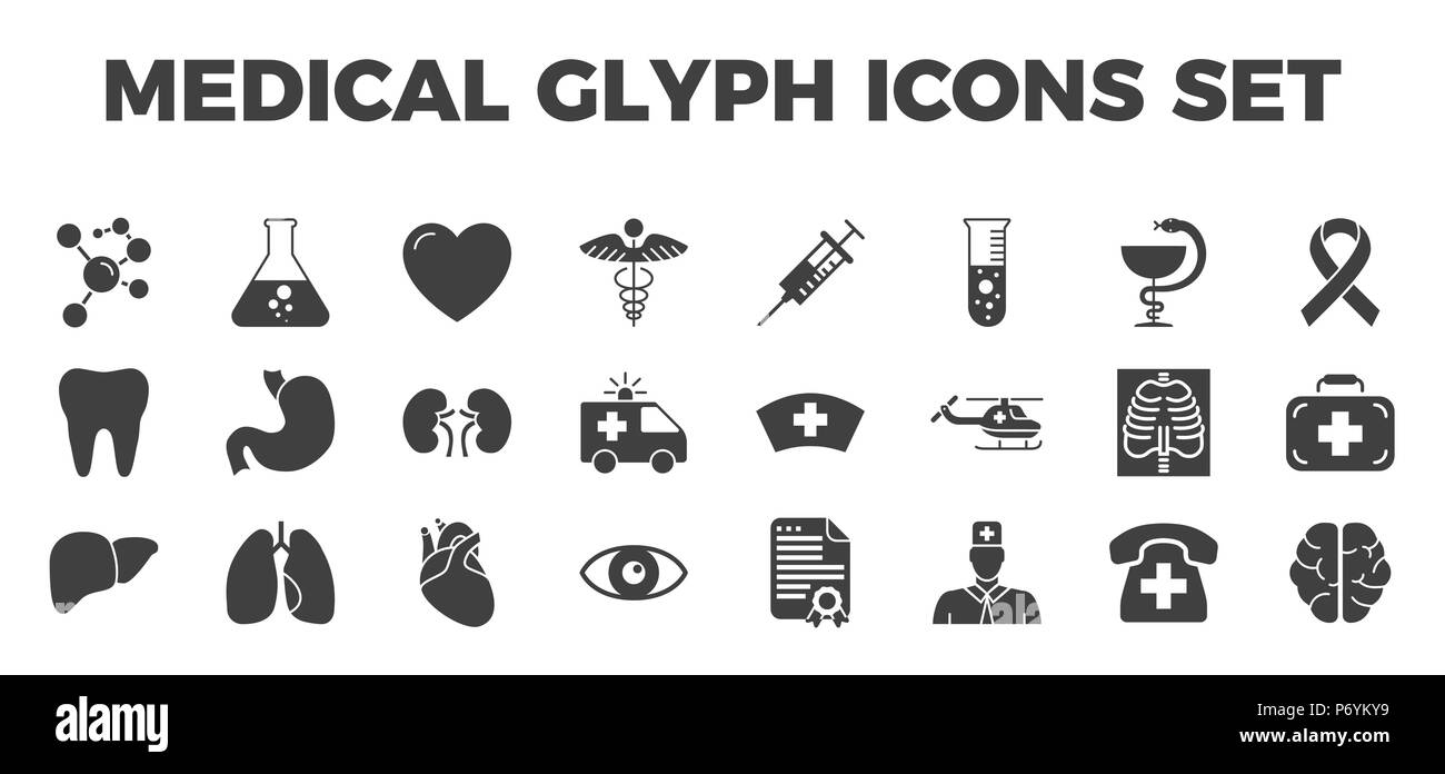 Vector Icons Set médical. Illustration de Vecteur