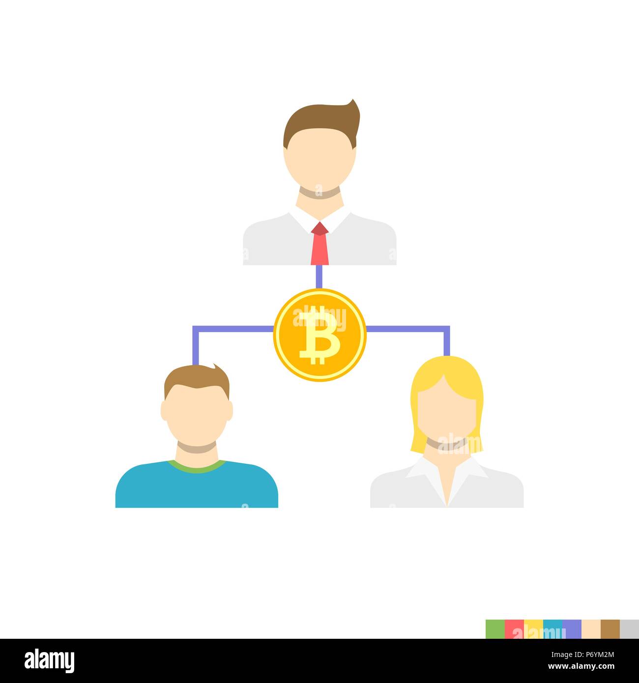 Dépenses double icône plate Illustration de Vecteur