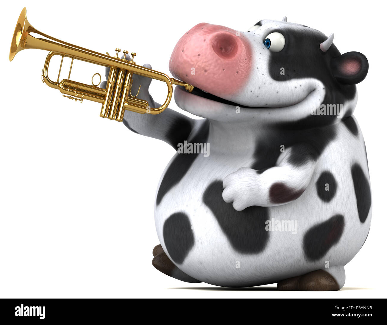 Vache Fun - 3D Illustration Banque D'Images