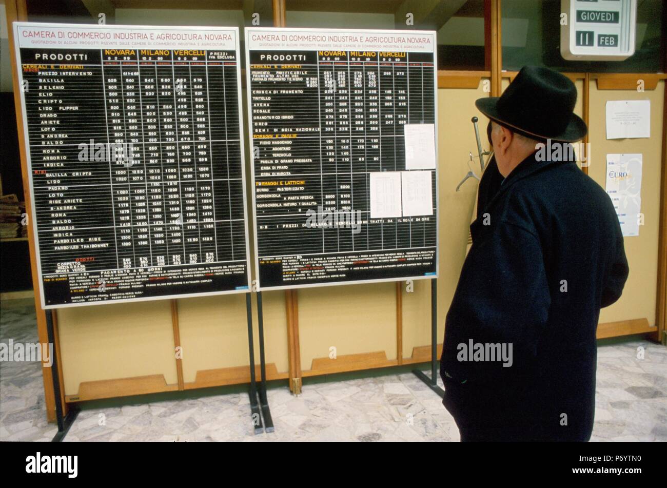 Riz et céréales stock exchange à Novare (Piémont, Italie) Banque D'Images