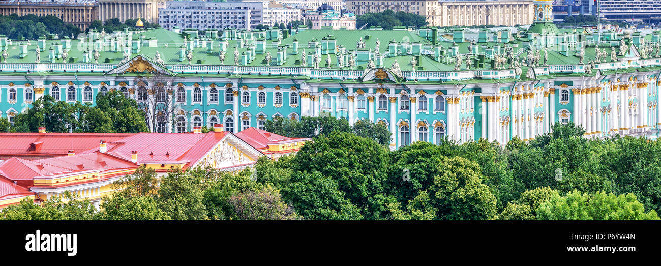 Vue panoramique aérienne de l'Ermitage, Saint-Pétersbourg, Russie Banque D'Images