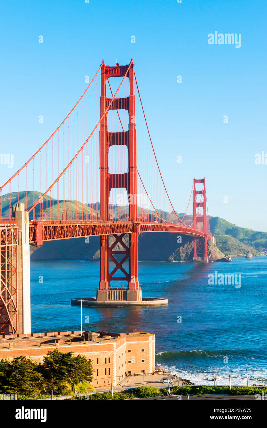 Amérique du Nord, USA, Amérique, Californie, San Francisco, vue sur le Golden Gate Bridge à partir de l'accueil Banque D'Images