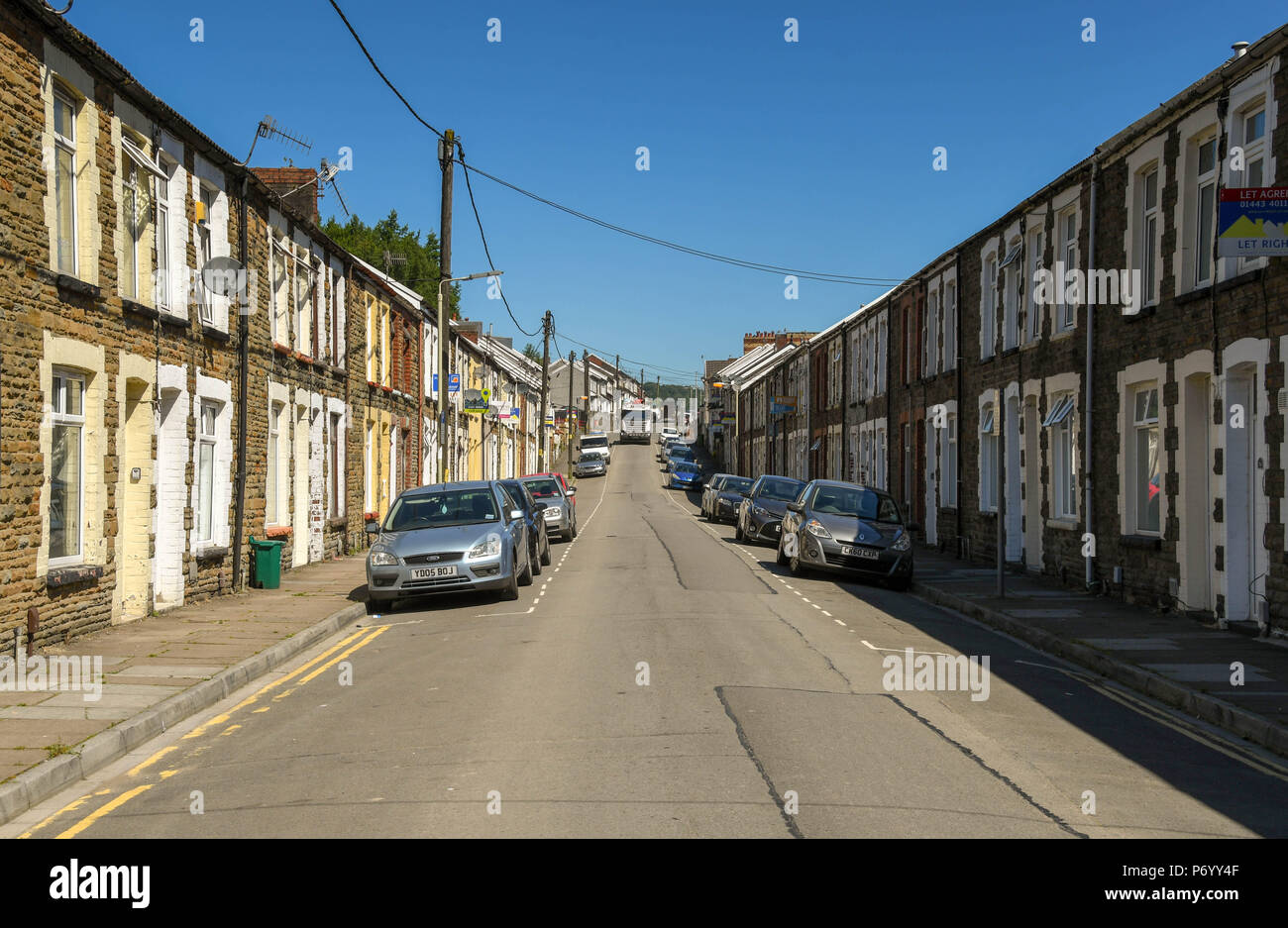 King Street, Treforest, Pontyrpidd. La zone, qui est adjacent à l'Université de Nouvelle-Galles du Sud, a de nombreuses propriétés louées pour les étudiants Banque D'Images