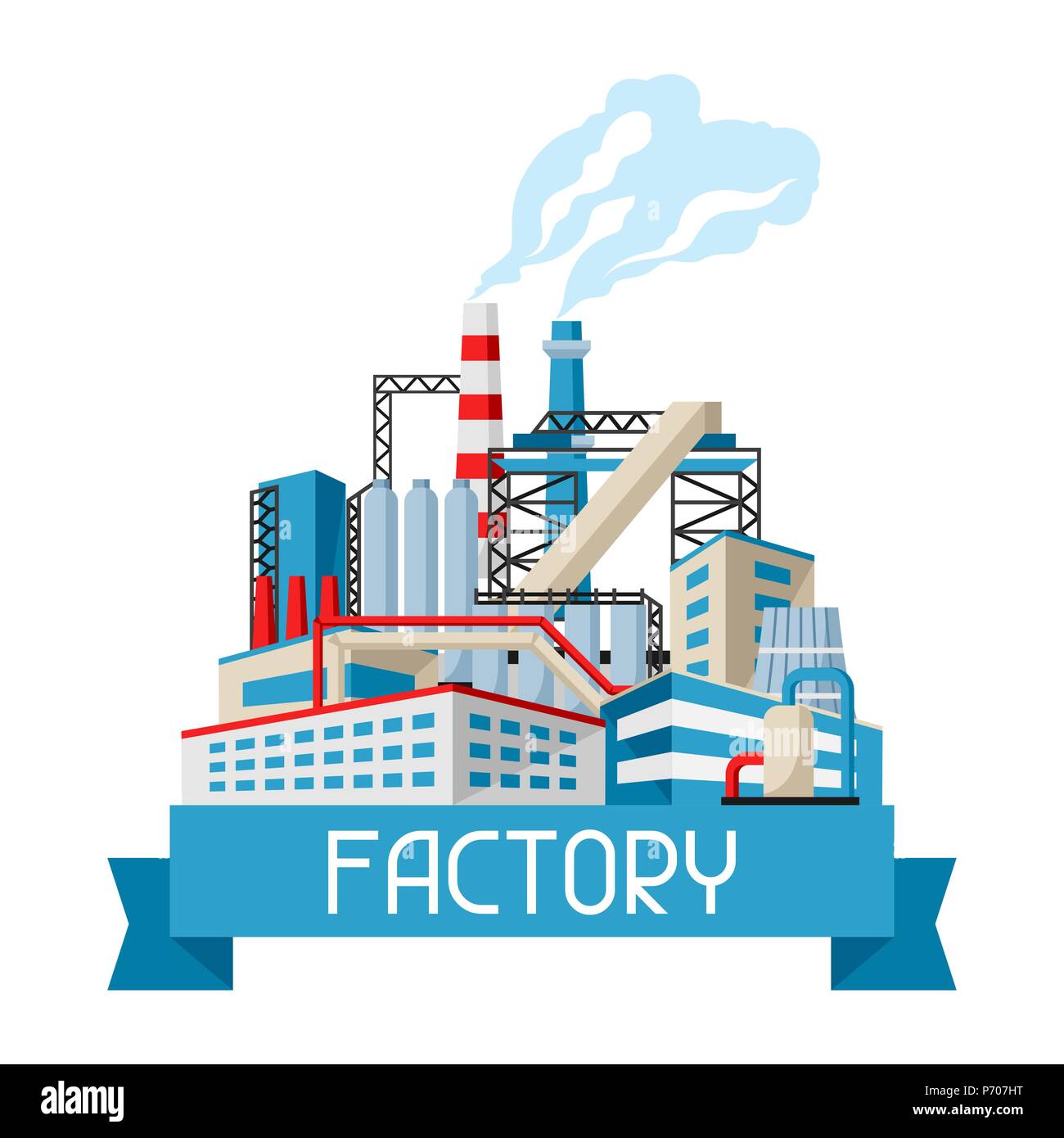Arrière-plan de l'usine industrielle. Illustration de Vecteur
