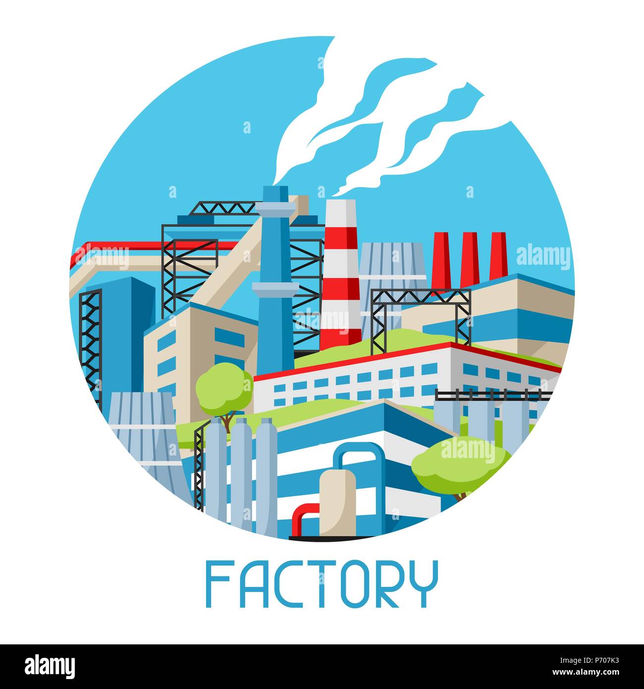 Arrière-plan de l'usine industrielle. Illustration de Vecteur